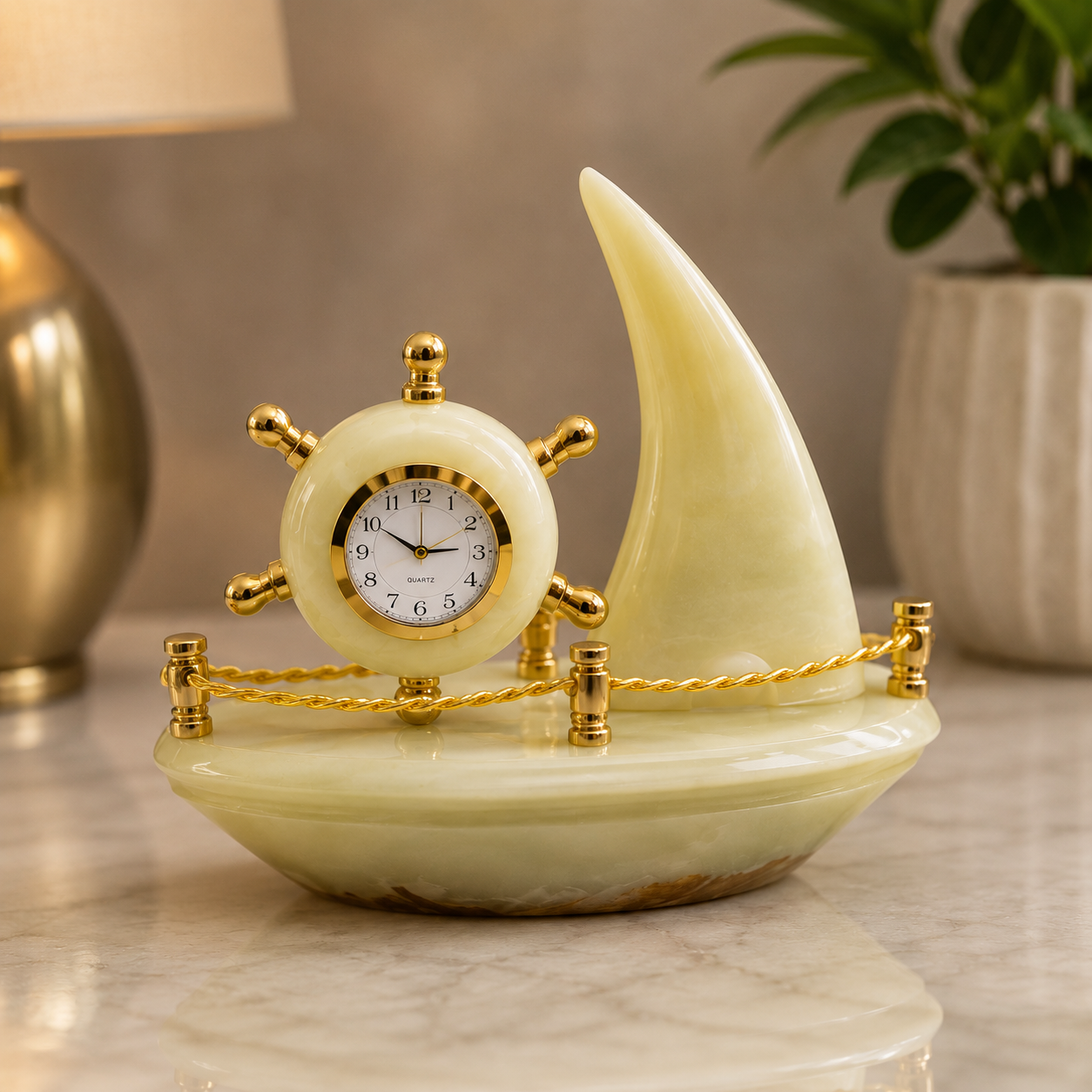 Marble Ship Clock